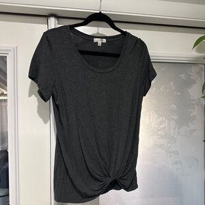 Grey knot front tee